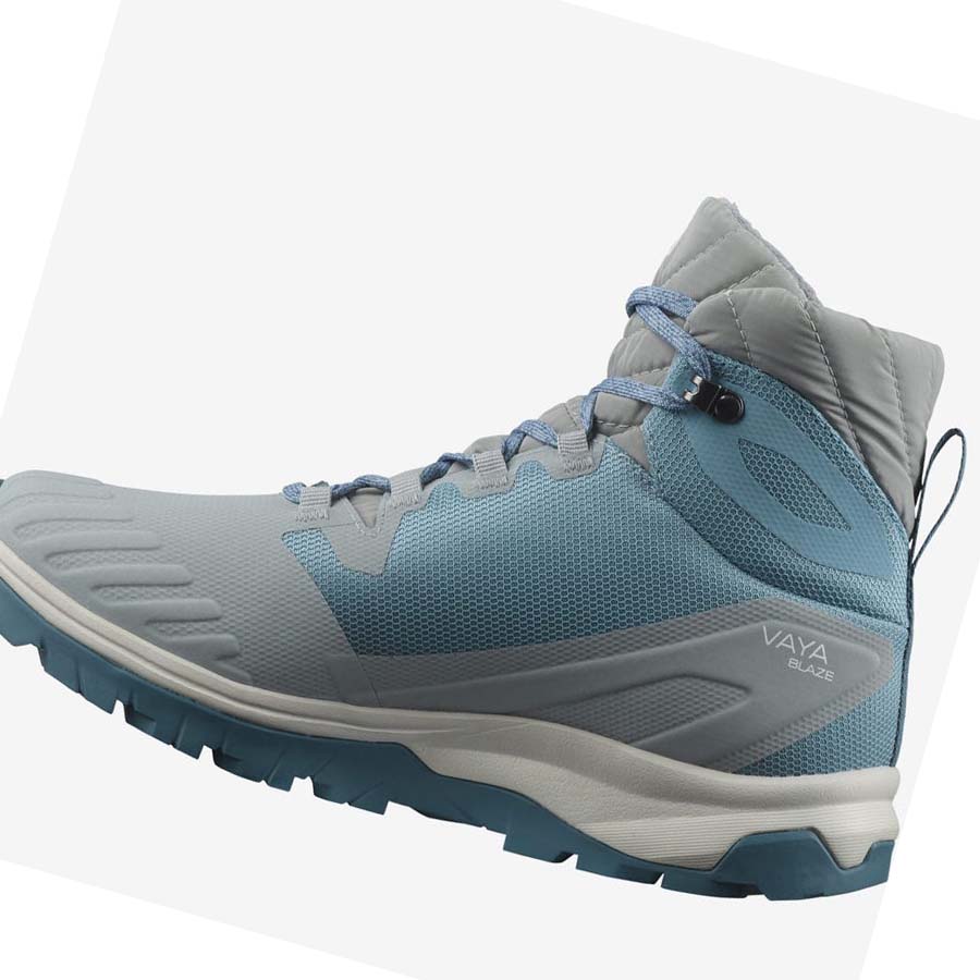 Salomon VAYA BLAZE THINSULATE™ CLIMASALOMON™ WATERPROOF Kadın Kışlık Botlar Mavi | TR 2607YXF